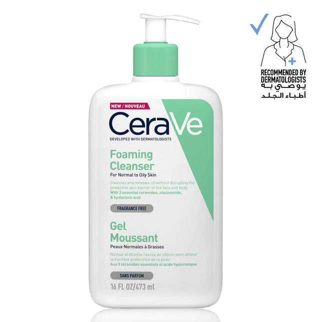 Cerave Foaming Cleanser for Normal to Oily Skin with Hyaluronic Acid