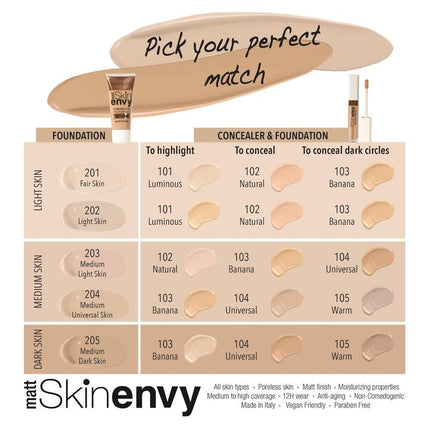 Samoa Skin Envy Matte Poreless Skin 12hr Wear Foundation