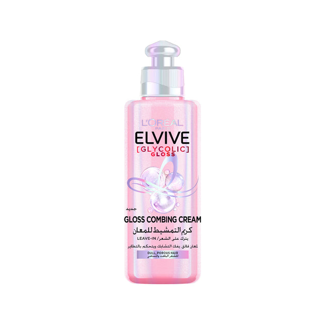 L'Oréal Paris, Elvive, Glycolic Gloss Leave-in, Hair Combing Cream, 2% [Gloss Complex] with glycolic acid, 200ml