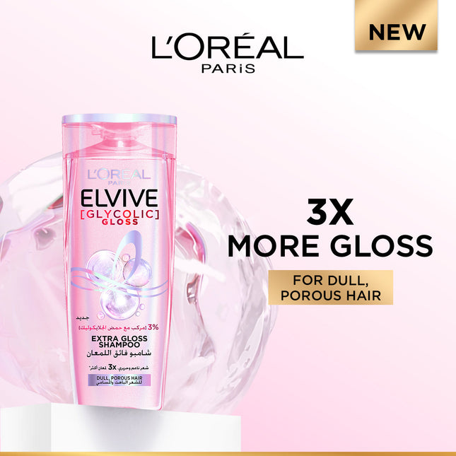 L’Oréal Paris, Elvive, Glycolic Gloss Shampoo, Our First at-home glossing treatment, 3% [Gloss Complex] with Glycolic Acid
